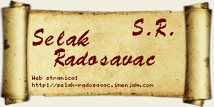 Selak Radosavac vizit kartica